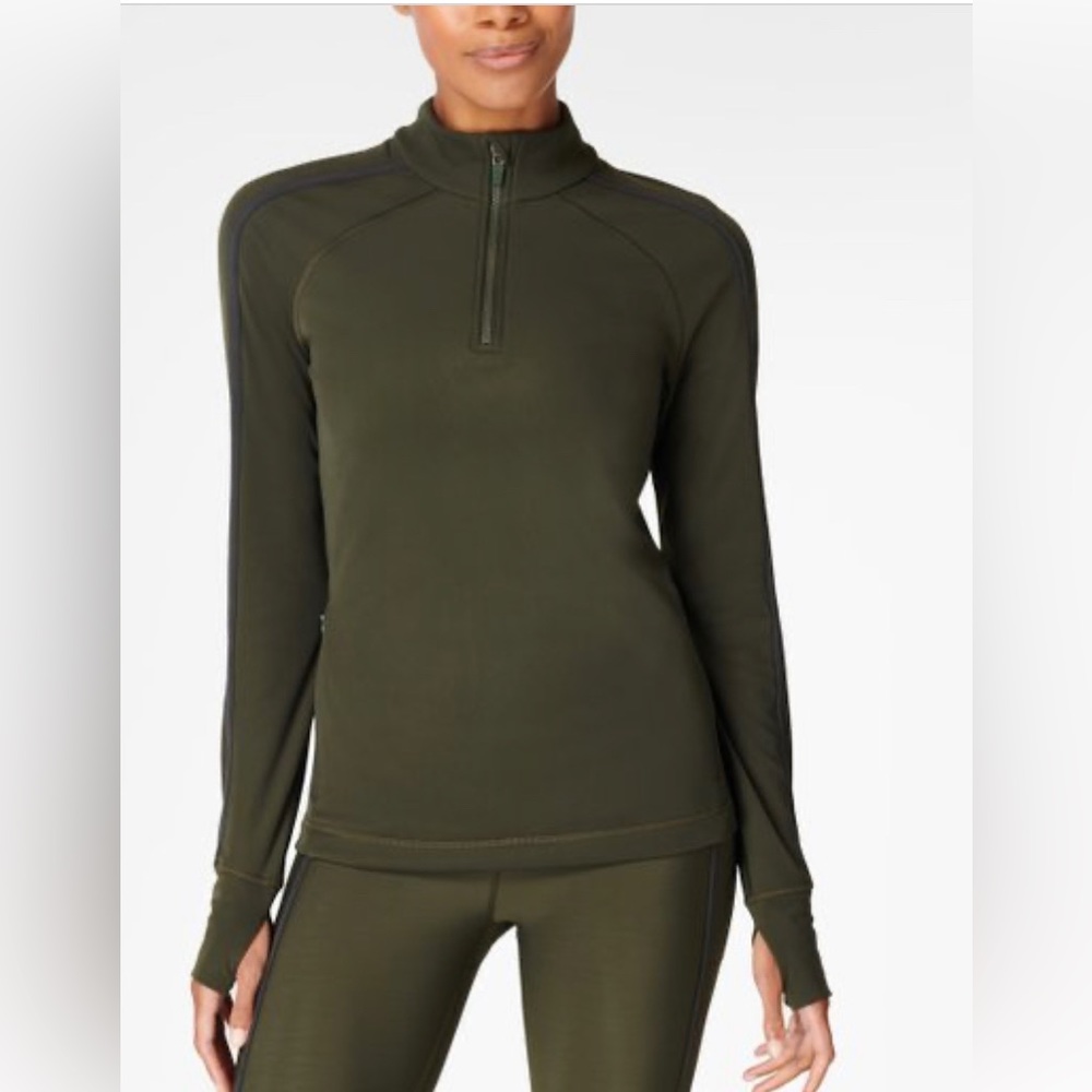 Olive Half-Zip Performance Jacket - Women